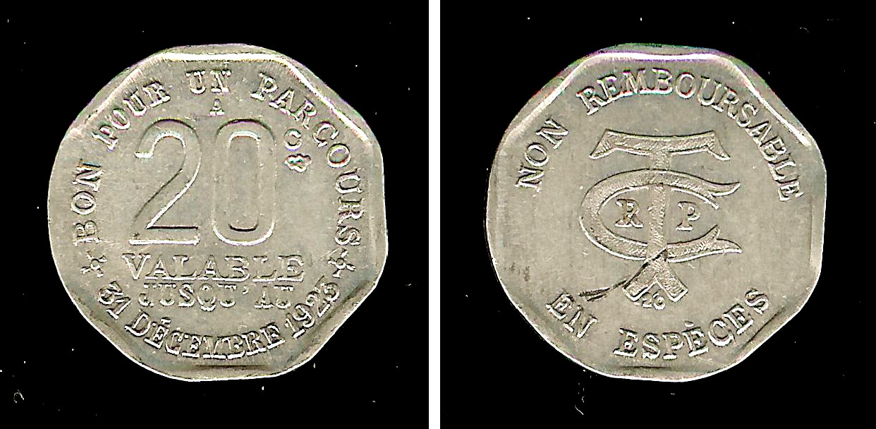 Transport en commun parisien Paris - Seine (75) 20 centimes 1923